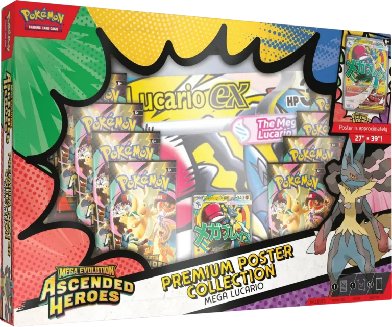 Pokémon TCG: Mega Evolution - Ascended Heroes: Mega Lucario Collezione con poster premium