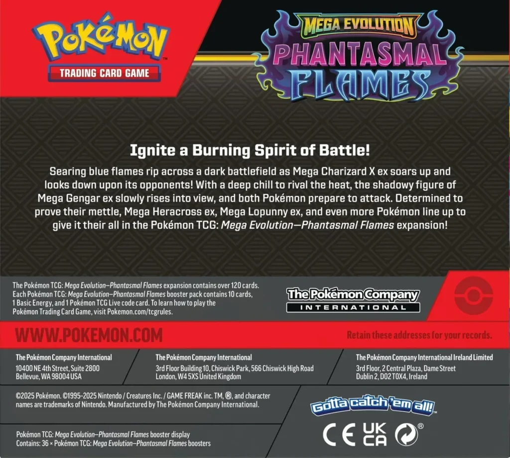 Pokémon TCG: Mega Evolution - Phantasmal Flames - Scatola di buste (36)