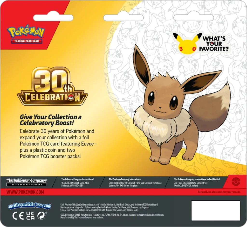 Pokémon TCG: 30th Celebration: Blister da 2 buste