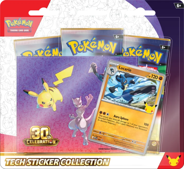 Pokémon TCG: 30th Celebration - Collezione di adesivi per dispositivi Lucario
