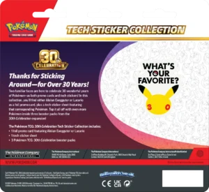 Pokémon TCG: 30th Celebration - Collezione di adesivi per dispositivi Lucario